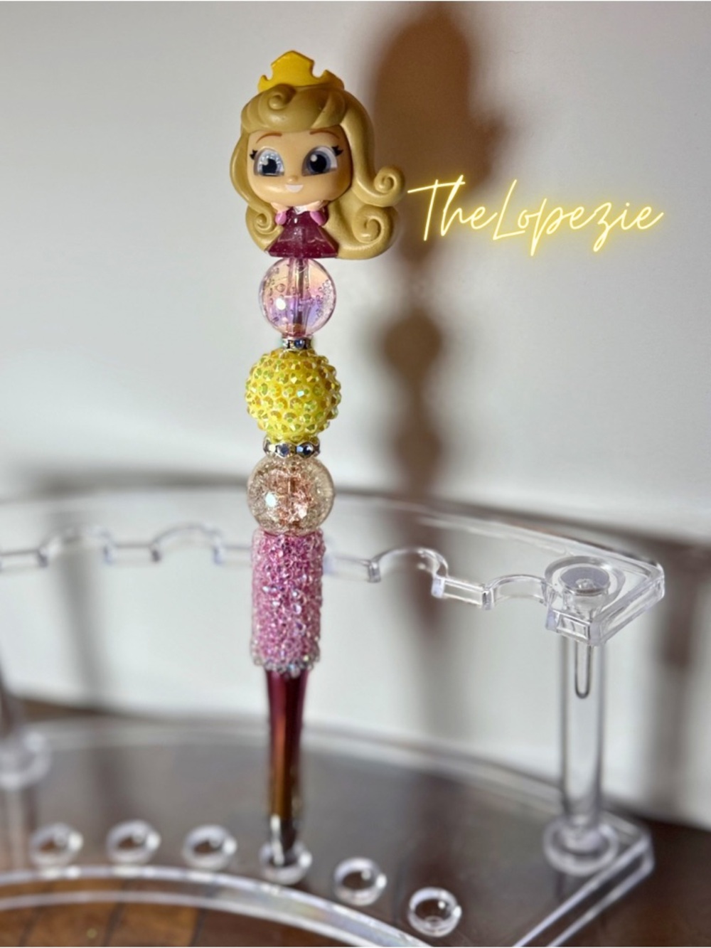 Handmade Princess Aurora inspired Beaded Pen